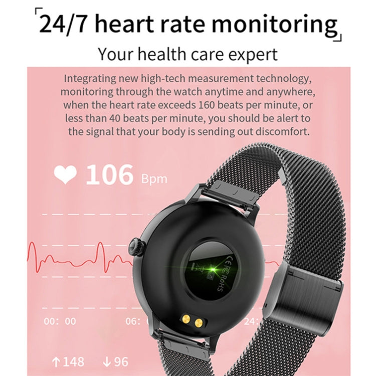 LOANIY CF80 1.08 Inch Heart Rate Monitoring Smart Bluetooth Watch, Gold Steel, Black Steel�������...