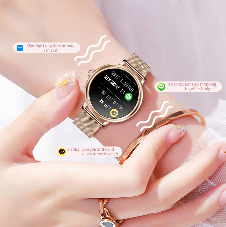 LOANIY CF80 1.08 Inch Heart Rate Monitoring Smart Bluetooth Watch, Gold Steel, Black Steel�������...