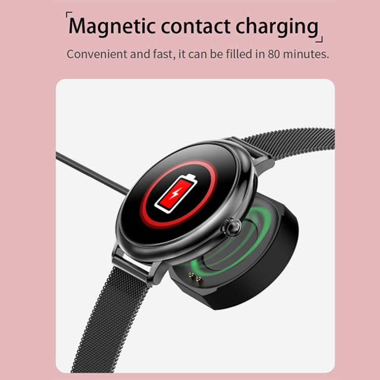 LOANIY CF80 1.08 Inch Heart Rate Monitoring Smart Bluetooth Watch, Gold Steel, Black Steel�������...