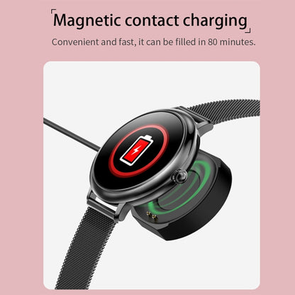 LOANIY CF80 1.08 Inch Heart Rate Monitoring Smart Bluetooth Watch, Gold Steel, Black Steel�������...