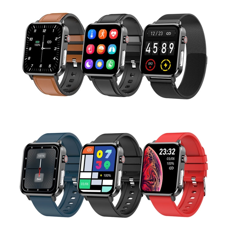 LOANIY E86 1.7 Inch Heart Rate Monitoring Smart Bluetooth Watch, Blue, Black, Red, Black Leather�...
