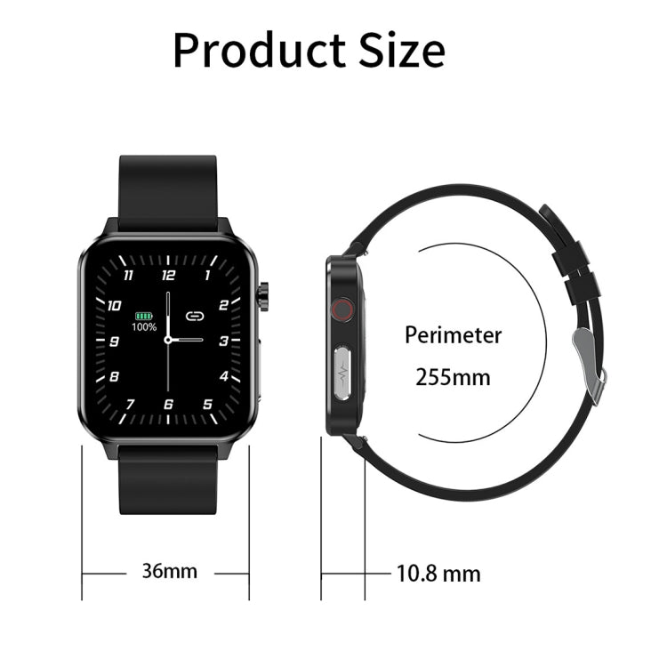 LOANIY E86 1.7 Inch Heart Rate Monitoring Smart Bluetooth Watch, Blue, Black, Red, Black Leather�...