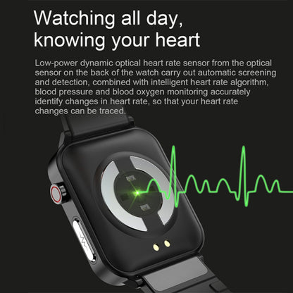 LOANIY E86 1.7 Inch Heart Rate Monitoring Smart Bluetooth Watch, Blue, Black, Red, Black Leather�...