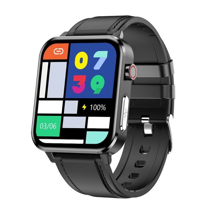 LOANIY E86 1.7 Inch Heart Rate Monitoring Smart Bluetooth Watch, Blue, Black, Red, Black Leather�...