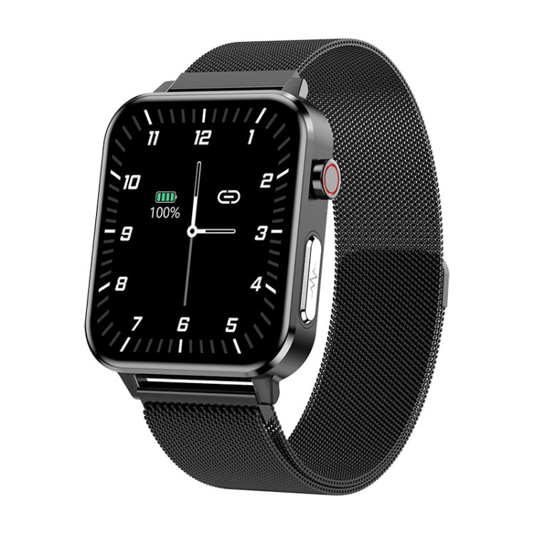 LOANIY E86 1.7 Inch Heart Rate Monitoring Smart Bluetooth Watch, Blue, Black, Red, Black Leather�...