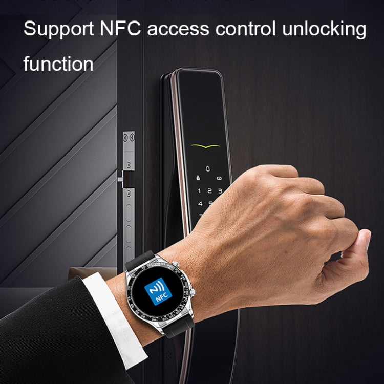 LOANIY E18 Pro Smart Bluetooth Calling Watch with NFC Function, Black Silicone, Green Silicone���...