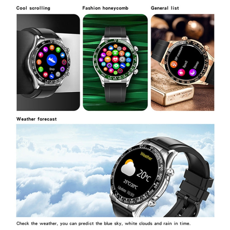 LOANIY E18 Pro Smart Bluetooth Calling Watch with NFC Function, Black Silicone, Green Silicone���...