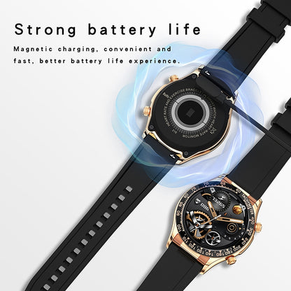 LOANIY E18 Pro Smart Bluetooth Calling Watch with NFC Function, Black Silicone, Green Silicone���...