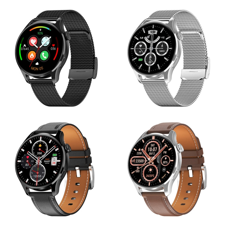 HD3 1.32 Inch Heart Rate Monitoring Smart Watch with Payment Function, Black Steel, Silver Steel�...