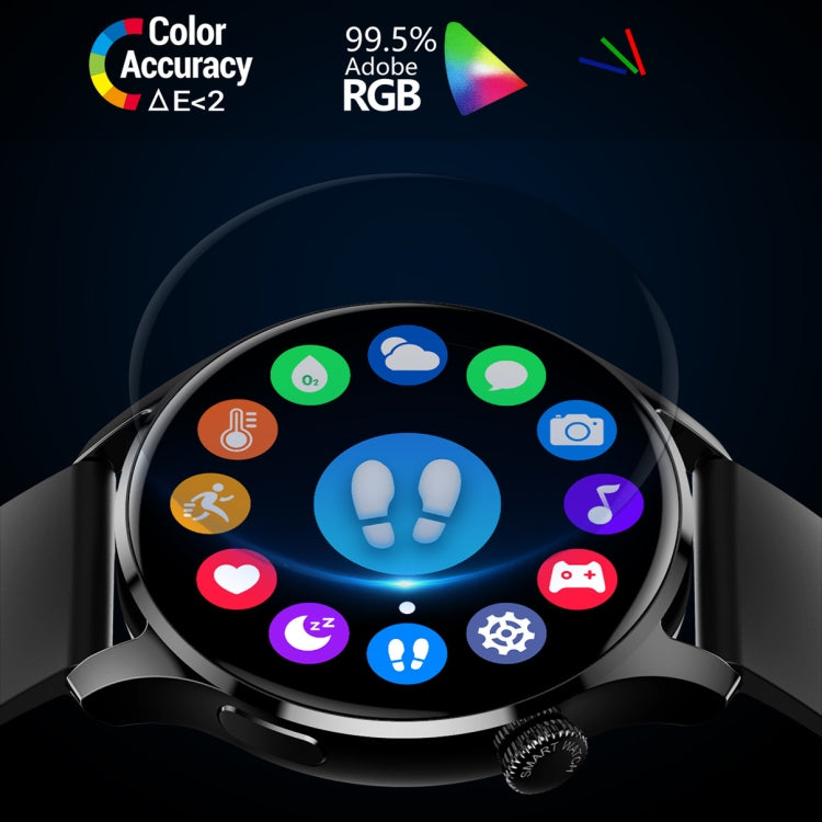HD3 1.32 Inch Heart Rate Monitoring Smart Watch with Payment Function, Black Steel, Silver Steel�...