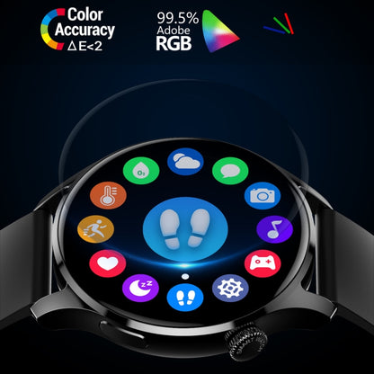 HD3 1.32 Inch Heart Rate Monitoring Smart Watch with Payment Function, Black Steel, Silver Steel�...