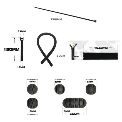 Desktop Data Cable Organizer Storage Winder Combination Set, 119 In 1, Zipper:126 In 1�����������...