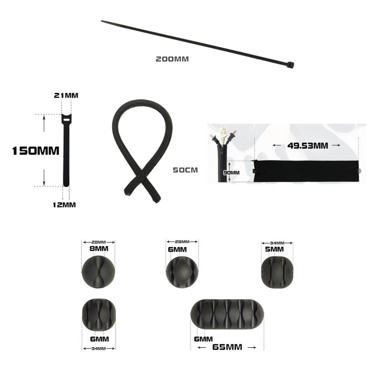 Desktop Data Cable Organizer Storage Winder Combination Set, 119 In 1, Zipper:126 In 1�����������...