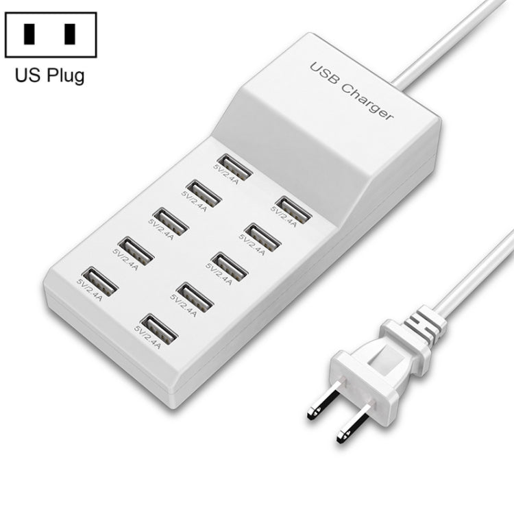 USB Multi-port Charger Mobile Phone Fast Charging Universal Fast Adapter, 10 Interface US Plug���...