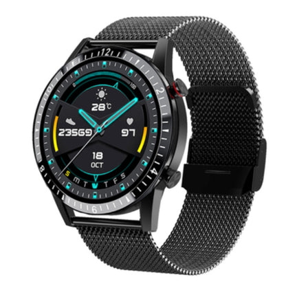 I9 1.5 Inch Heart Rate/Blood Pressure/Blood Oxygen Monitoring Watch, Color: Silver Steel, Black, ...