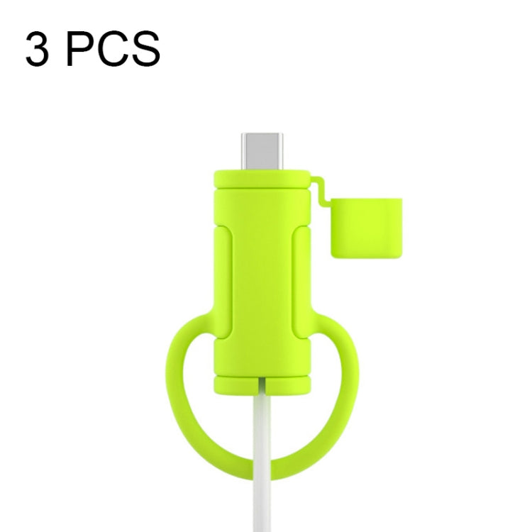 3 PCS Soft Washable Data Cable Silicone Case For Apple, Spec: