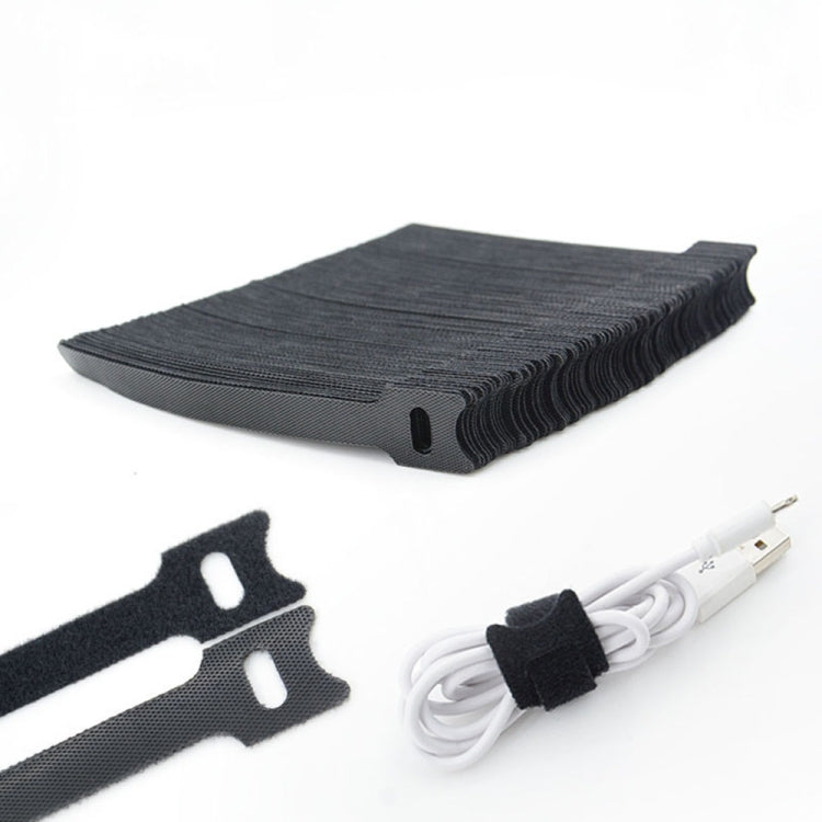 50 PCS  T-shape Self-Adhesive Data Cable Organizer Colorful Bundles, 12 x 120mm Black������������...