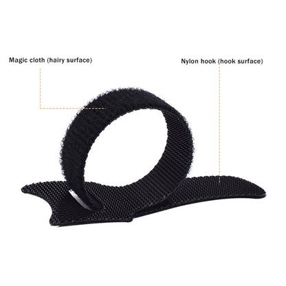 50 PCS  T-shape Self-Adhesive Data Cable Organizer Colorful Bundles, 12 x 120mm Black������������...