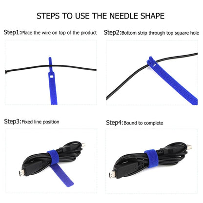 50 PCS Needle Shape Self-adhesive Data Cable Organizer Colorful Bundles, 10 x 130mm, 12 x 115mm��...