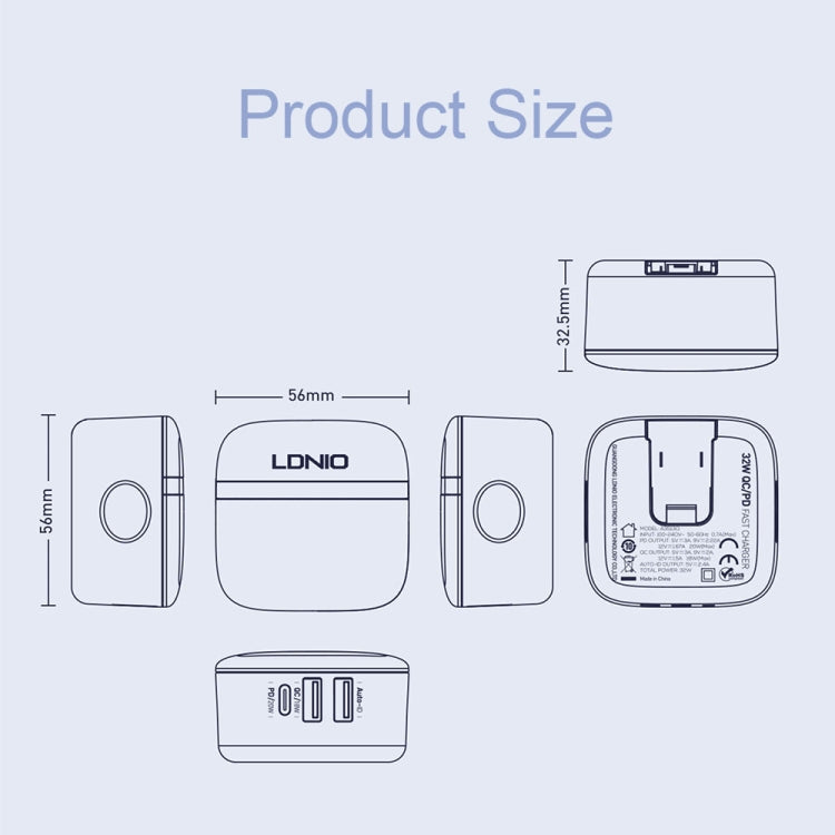 LDNIO A3513Q 32W QC3.0 3 USB Ports Phone Adapter, US Plug with Micro USB Cable�������������������...