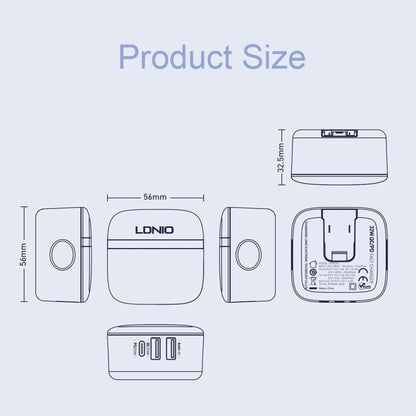 LDNIO A3513Q 32W QC3.0 3 USB Ports Phone Adapter, US Plug with Micro USB Cable�������������������...