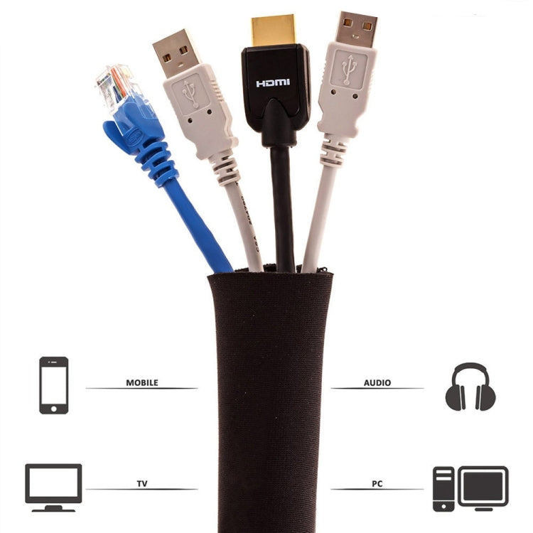 3 In 1 0.5m Kit  Cord Management Organizer Kit Cable Sleeve With Zipper Cable Clip, 5 In 1�������...