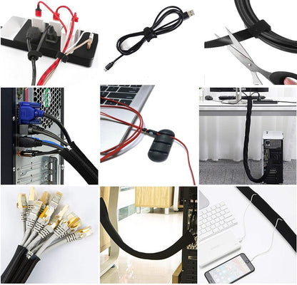 3 In 1 0.5m Kit  Cord Management Organizer Kit Cable Sleeve With Zipper Cable Clip, 5 In 1�������...