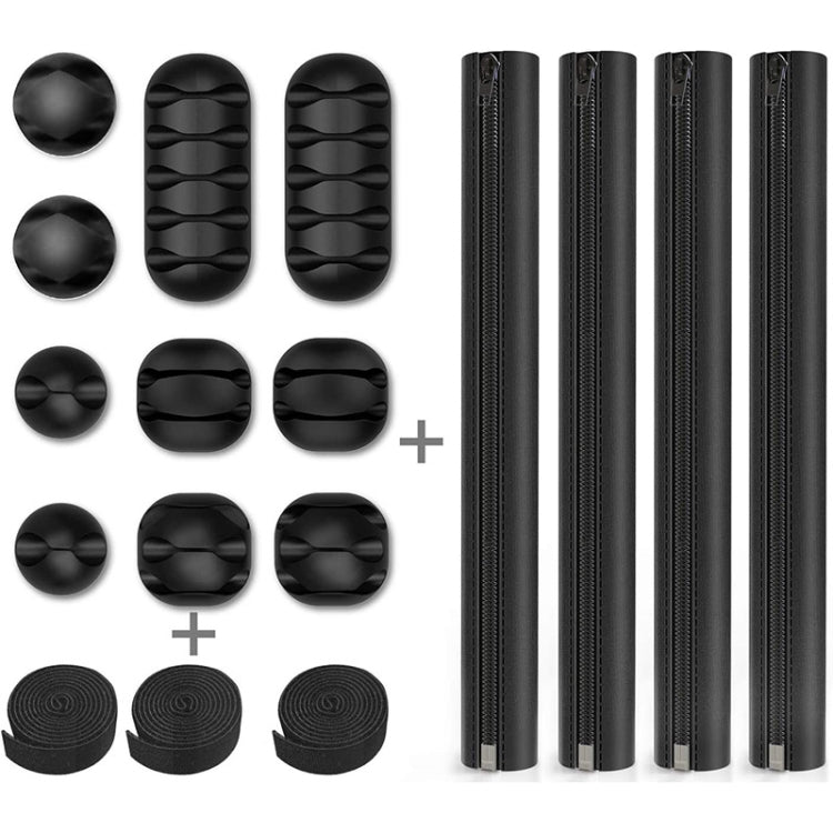 3 In 1 0.5m Kit  Cord Management Organizer Kit Cable Sleeve With Zipper Cable Clip, 5 In 1�������...