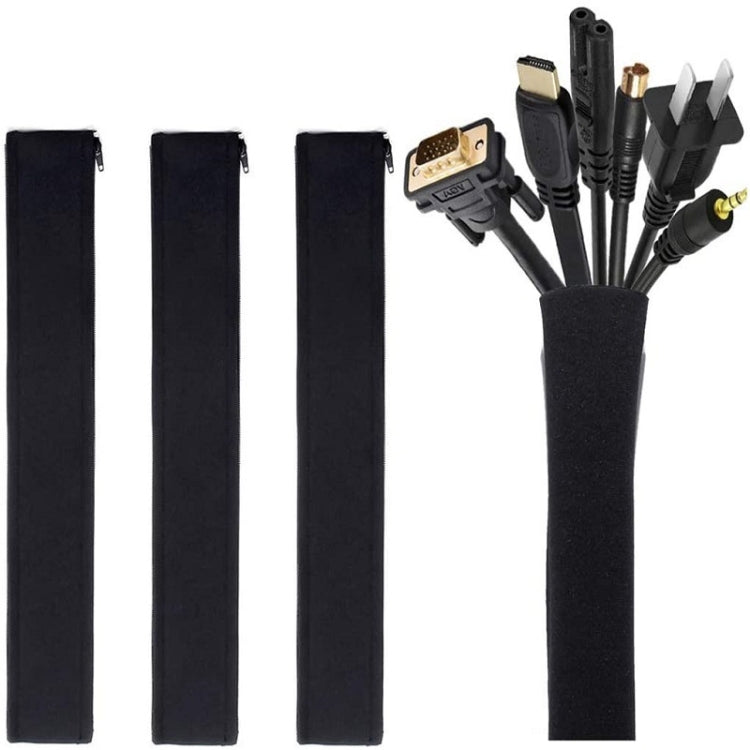 3 In 1 0.5m Kit  Cord Management Organizer Kit Cable Sleeve With Zipper Cable Clip, 5 In 1�������...