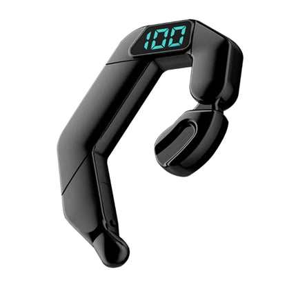 V19 Bone Conduction Digital Display Stereo Hanging Ear Sports Bluetooth Headset, V19 White, V19 P...