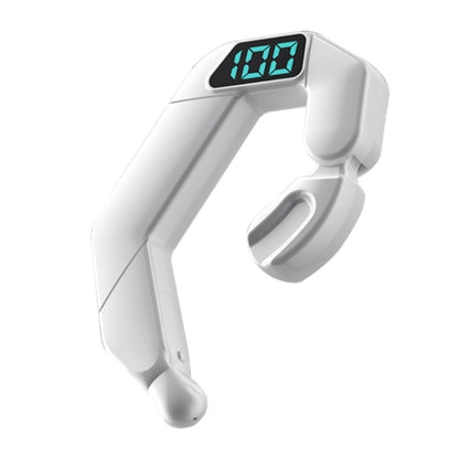 V19 Bone Conduction Digital Display Stereo Hanging Ear Sports Bluetooth Headset, V19 White, V19 P...