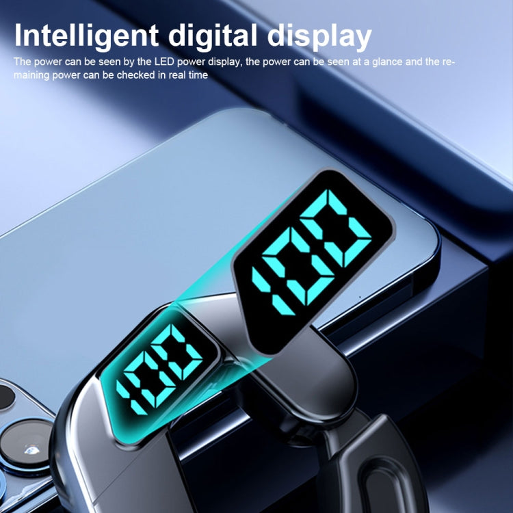 V19 Bone Conduction Digital Display Stereo Hanging Ear Sports Bluetooth Headset, V19 White, V19 P...