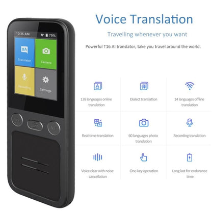 T16 Smart AI Translation Travel Translator Supports 138 Language Mutual Translation 14 Offline Tr...