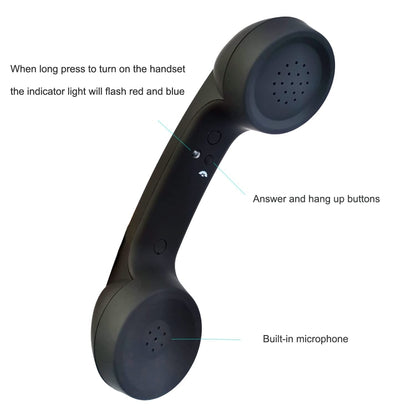Bluetooth Wireless Connection Retro Microphone External Mobile Phone Handset, Bluetooth Black����...