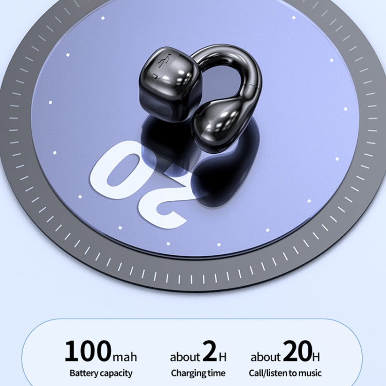 M10 IPX5 Waterproof Ear Clip Bluetooth Earphones, Style:, M10 Single Black, M10 Single White�����...