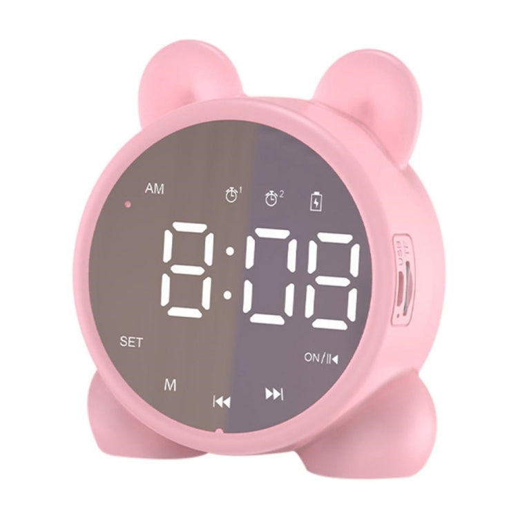 P1 Mini Card Mirror Clock Wireless Bluetooth Speaker with FM Radio