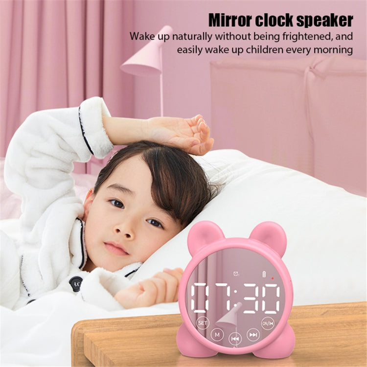 P1 Mini Card Mirror Clock Wireless Bluetooth Speaker with FM Radio
