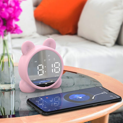P1 Mini Card Mirror Clock Wireless Bluetooth Speaker with FM Radio
