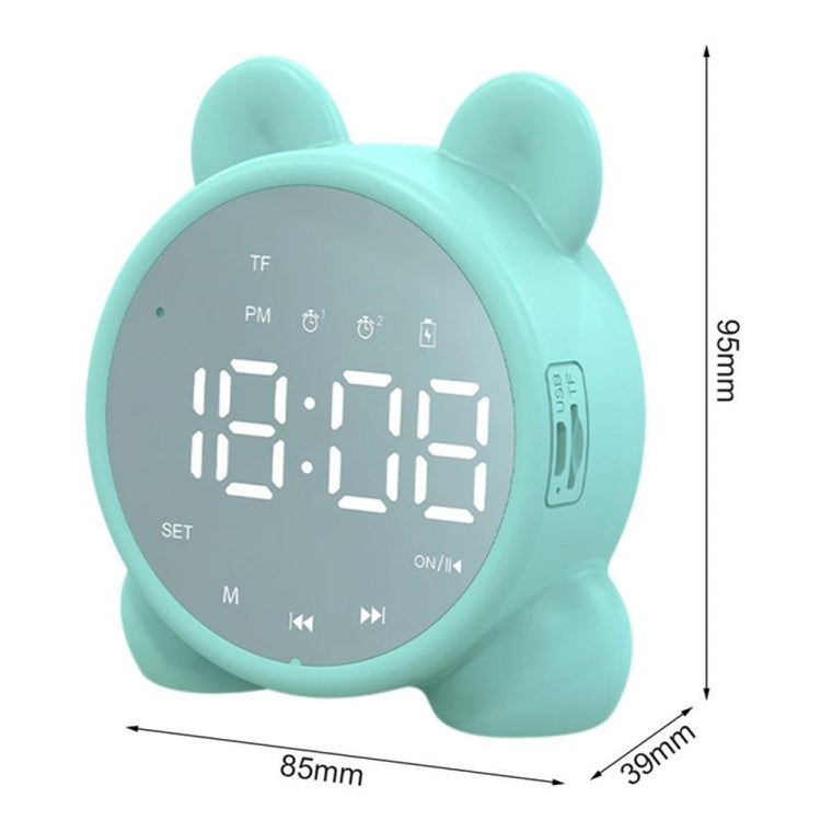 P1 Mini Card Mirror Clock Wireless Bluetooth Speaker with FM Radio