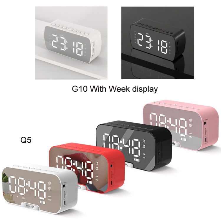 Outdoor Portable Card Bluetooth Speaker Small Clock Radio, Q5 Black 1400mAh, Q5 White 1400mAh