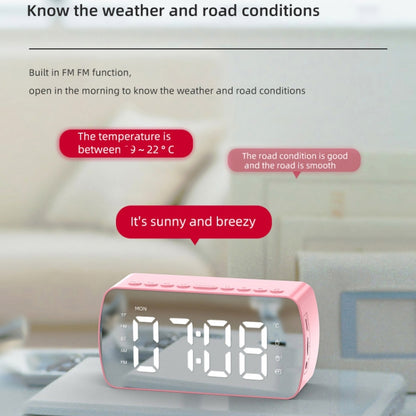 Outdoor Portable Card Bluetooth Speaker Small Clock Radio, Q5 Black 1400mAh, Q5 White 1400mAh