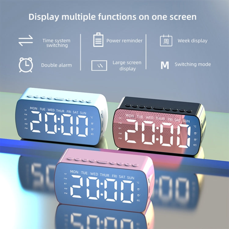 Outdoor Portable Card Bluetooth Speaker Small Clock Radio, Q5 Black 1400mAh, Q5 White 1400mAh