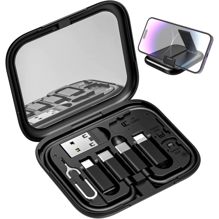 HE-C098 Multi-Functional USB Adapter Charging Cable Kit With Makeup Mirror & Phone Holder��������...