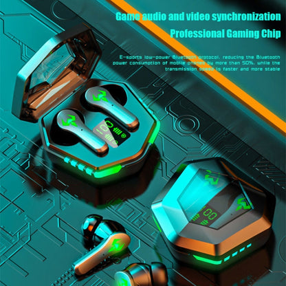 N35 TWS Colorful Light In-Ear Low Latency Wireless Bluetooth Game Earphones, Digital Display�����...