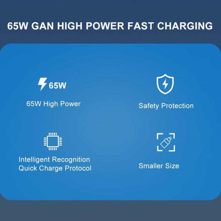 65W GAN PD + QC3.0 Fast Charger Phone Notebook Computer Universal Charging Head