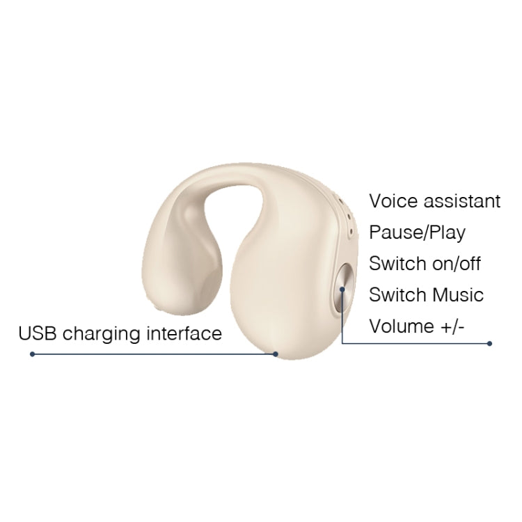 Single Ear Bone Conduction Bluetooth Earphone In-Ear Wearable Running Sports Mini, Single Ear (Pi...