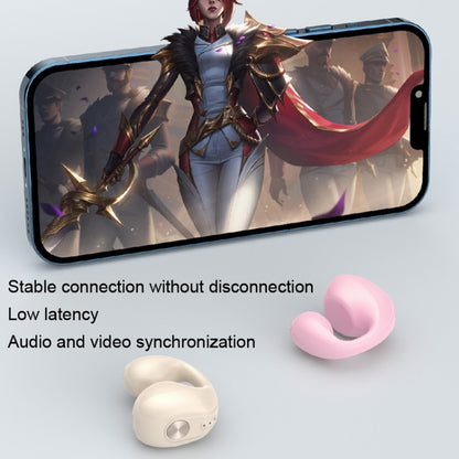 Dual Ear Bone Conduction Wireless Bluetooth Earphones Ear Clip Wear Mini Sport, Dual Ear (Pink)��...