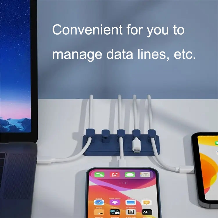 Punch Free Self-Adhesive Desktop Magnetic Data Cable Storage Fixer