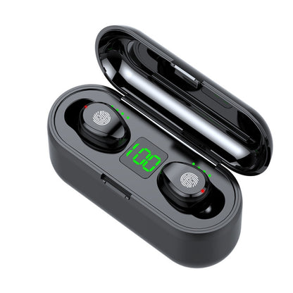 LED Digital Display Wireless In-Ear Noise Reduction Long Life Bluetooth Headset, F9-2