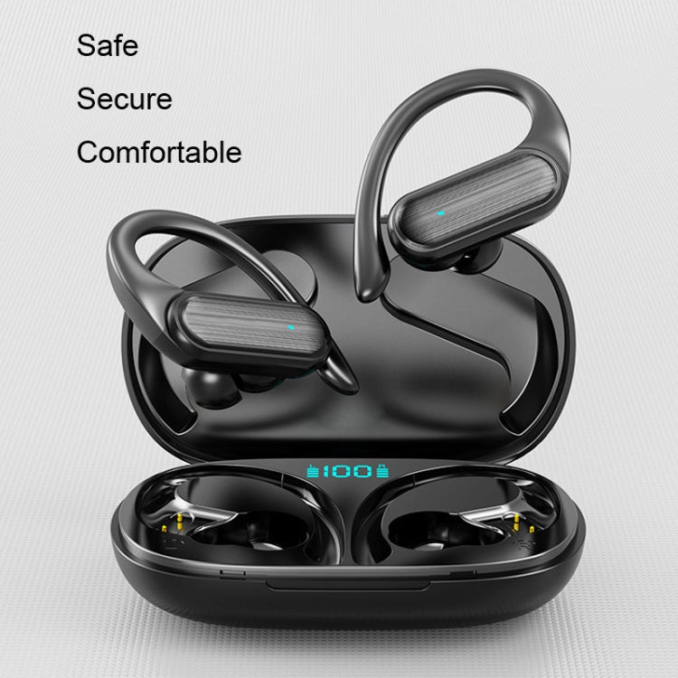 LED Digital Display Wireless Ear-Mounted Noise Reduction Bluetooth Headset, A520 (Blue)
